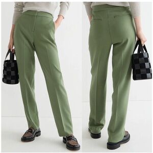J. Crew Kate Olive Straight-Leg Pant in Four-Season Stretch